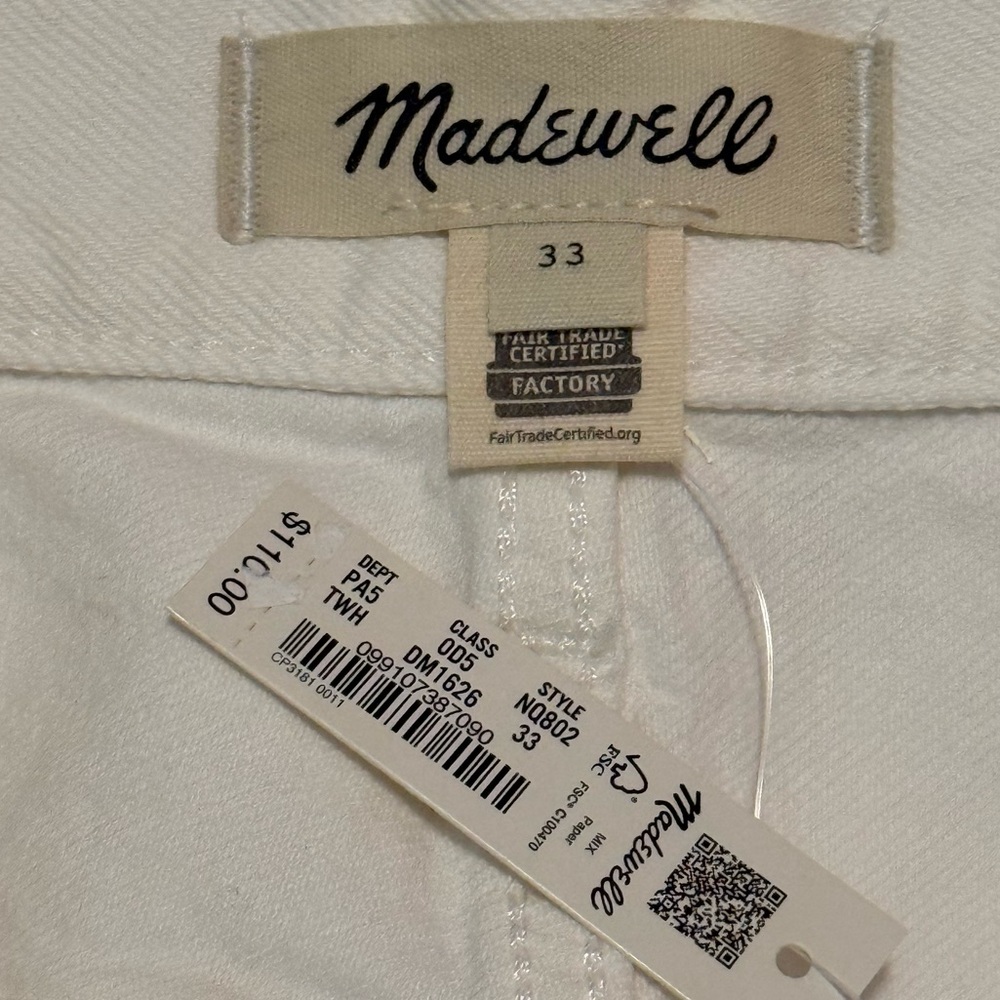 Madewell Women’s 33 The Rilee Denim Midi Skirt In Tile White - NWT - Picture 4 of 11